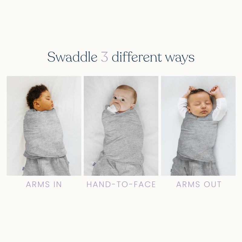 HALO Baby Sleepsack Swaddle Wearable Blanket, 3-Way Adjustable Infant Sleepsack, TOG 1.5, Ideal Temp, Heather Grey/Aqua, Newborn, 0-3 Months, 6-12 Pounds - Image 3